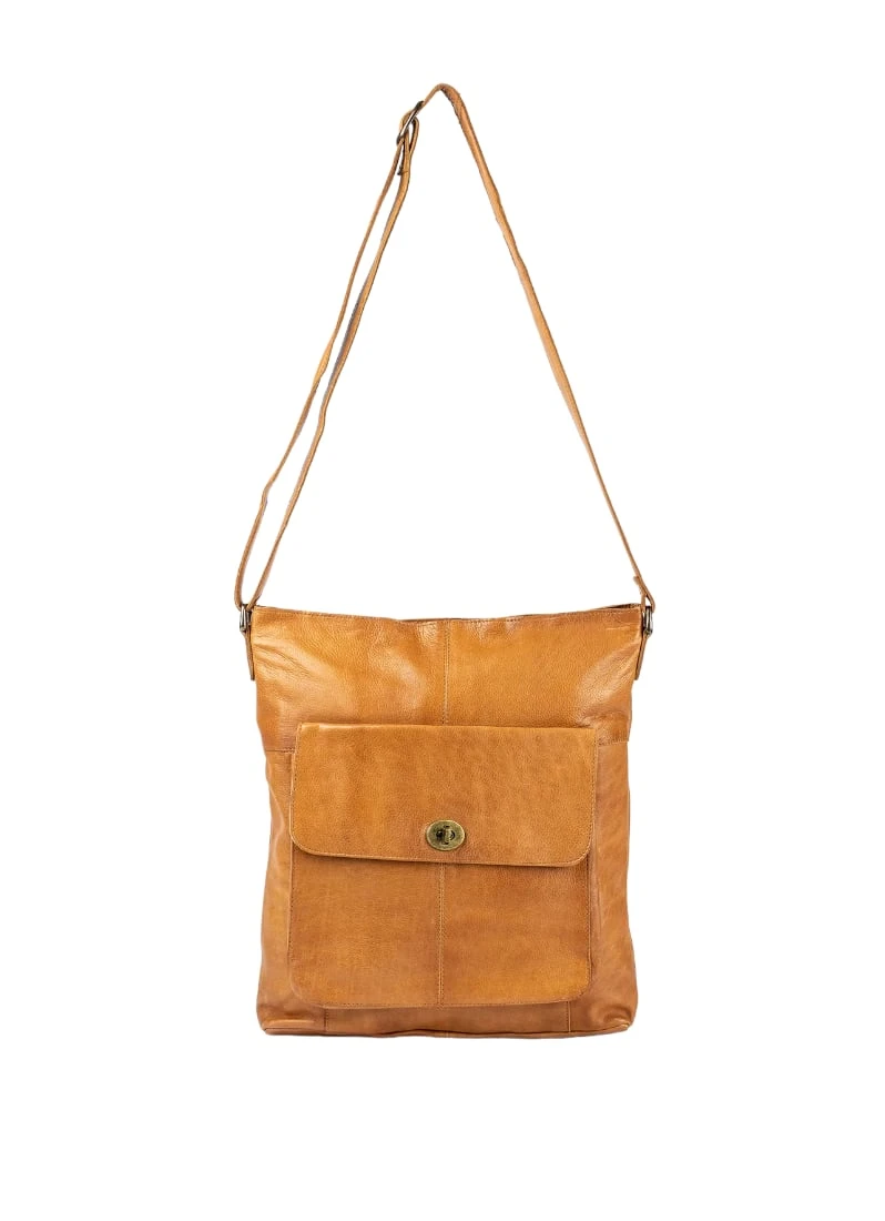 Re:Designed Konjakinruskea Urban Nahkainen Iso Olkalaukku 1 Re:Designed Konjakinruskea Urban Nahkainen Iso Olkalaukku