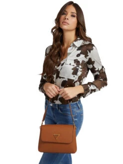 Guess Downtown Chic Konjakinruskea Olkalaukku