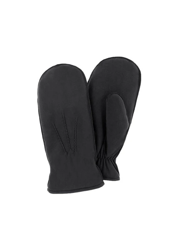 HK Mustat Miesten Nahkakintaat Sormiväleillä 1 HK Mustat Miesten Nahkakintaat Sormiväleillä