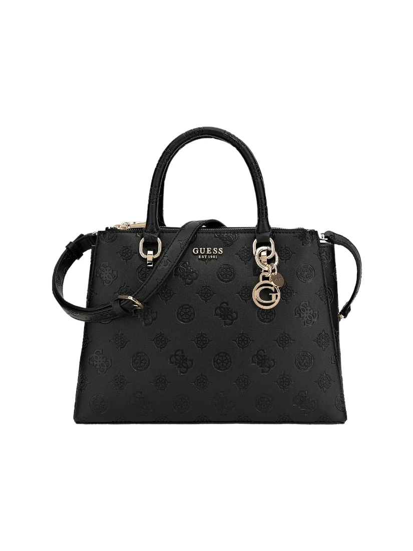 Guess Galeria Satchel Musta Logokuvioitu 1 Guess Galeria Satchel Musta Logokuvioitu
