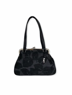 Käsilaukku Kehysmallinen Musta/harmaa -Laukkuni kehyslaukku kotimainen laukku nabo