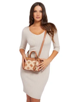 Guess Katey Mini Käsilaukku Kuvioitu/konjakinruskea