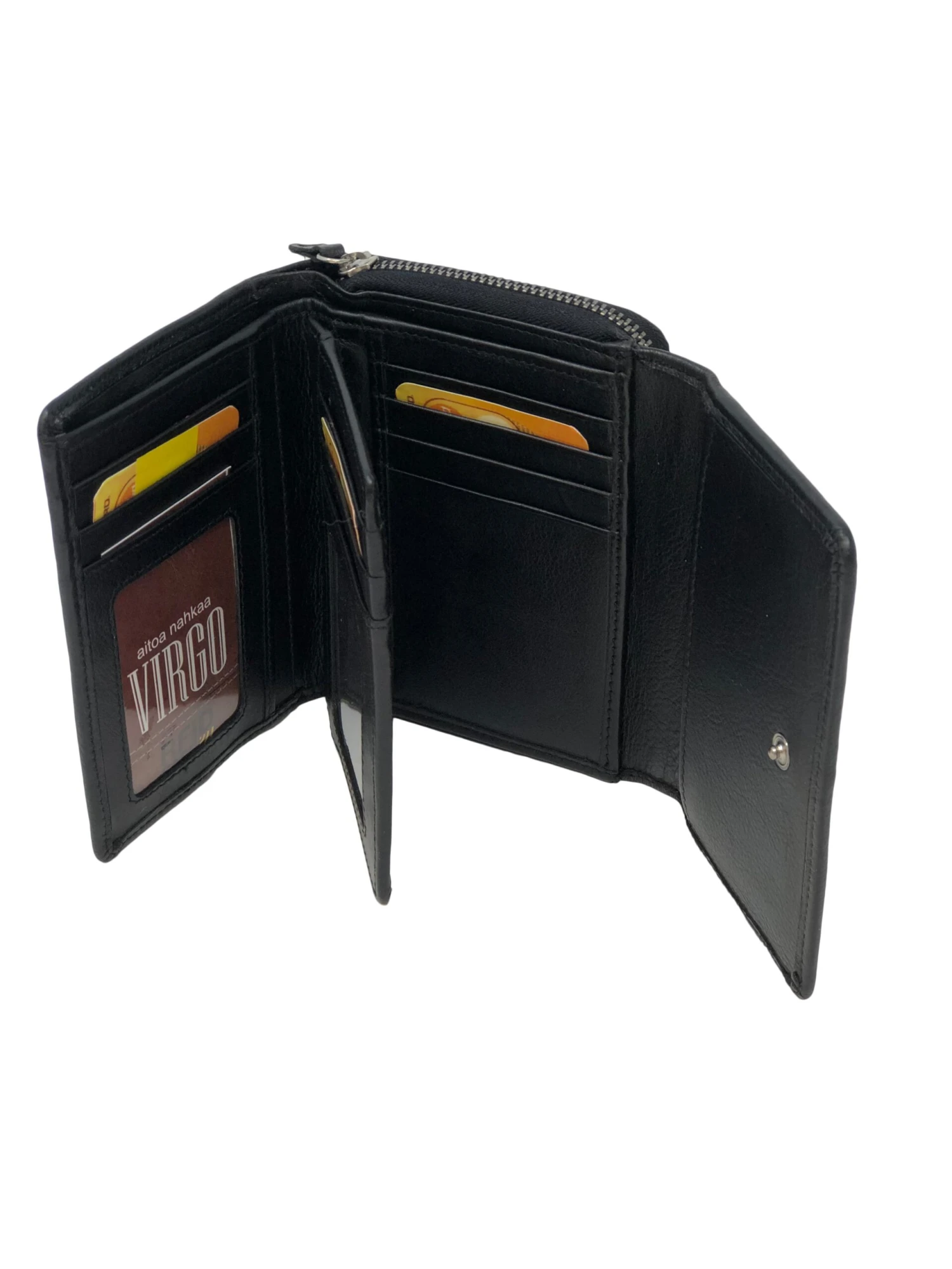 Keskikokoinen Naisten Nahkalompakko Musta RFID Virgo 4 Keskikokoinen Naisten Nahkalompakko Musta RFID Virgo - Image 4