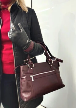 Monte Käsilaukku Nahkaa Viininpunainen