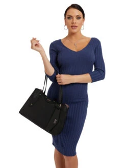 Guess Eco Brenton Musta Shopper -Laukkuni musta guess eco brenton satchel tilava