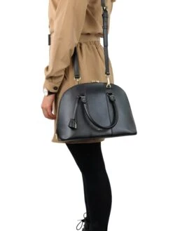 Ted Baker Crosshatch Dome Musta Käsilaukku