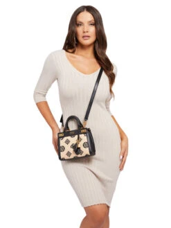 Guess Katey Mini Käsilaukku Kuvioitu/musta -Laukkuni musta katey mini satchel naisten laukku pieni