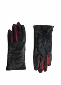 Mutka Naisten Nahkakäsine Punaisilla Yksityiskohdilla