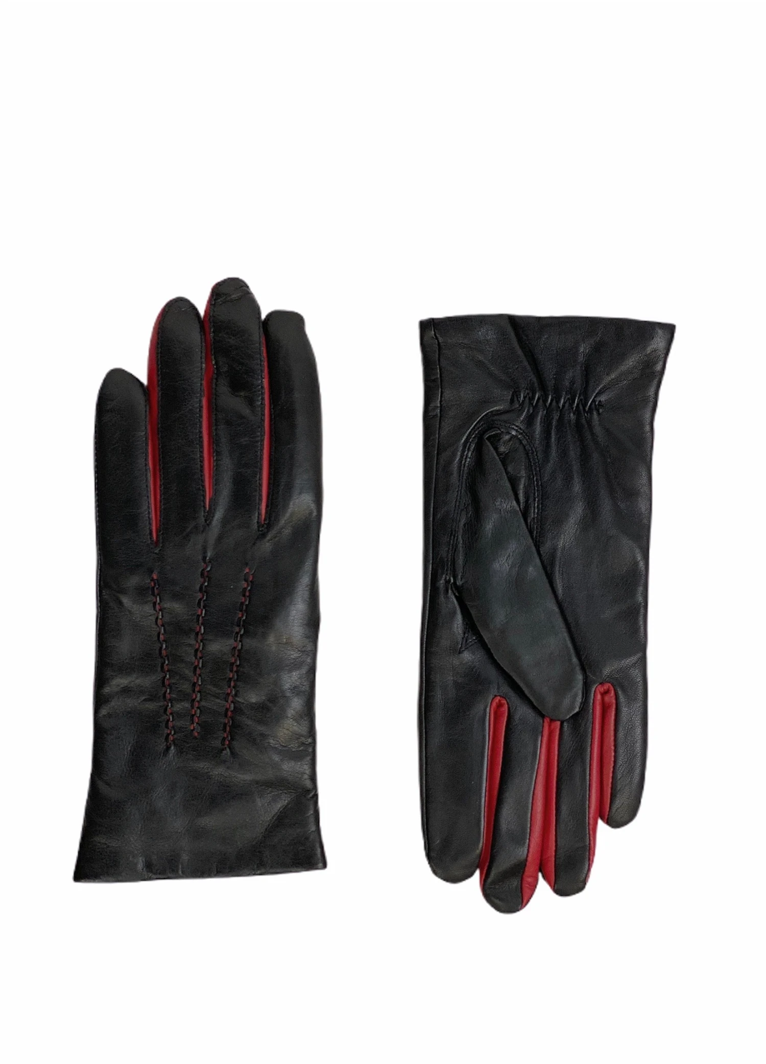 Mutka Naisten Nahkakäsine Punaisilla Yksityiskohdilla 1 Mutka Naisten Nahkakäsine Punaisilla Yksityiskohdilla