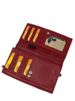 Iso Naisten Nahkalompakko Punainen RFID