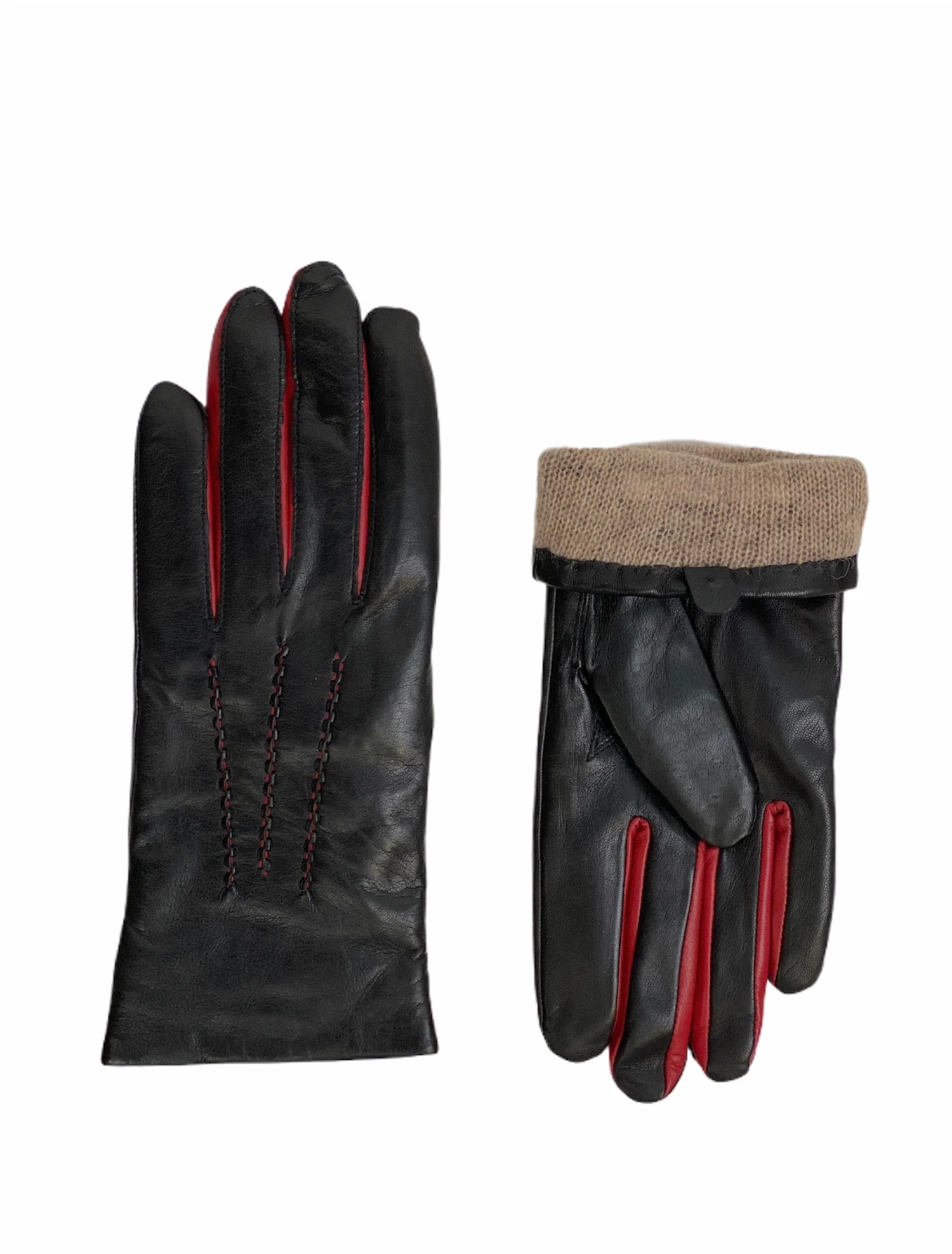 Mutka Naisten Nahkakäsine Punaisilla Yksityiskohdilla 2 Mutka Naisten Nahkakäsine Punaisilla Yksityiskohdilla - Image 2