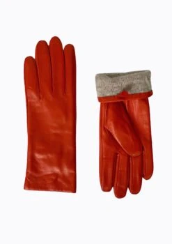 Sajaco Naisten Nahkahanskat Oranssit -Laukkuni oranssit naisten nahkahanskat
