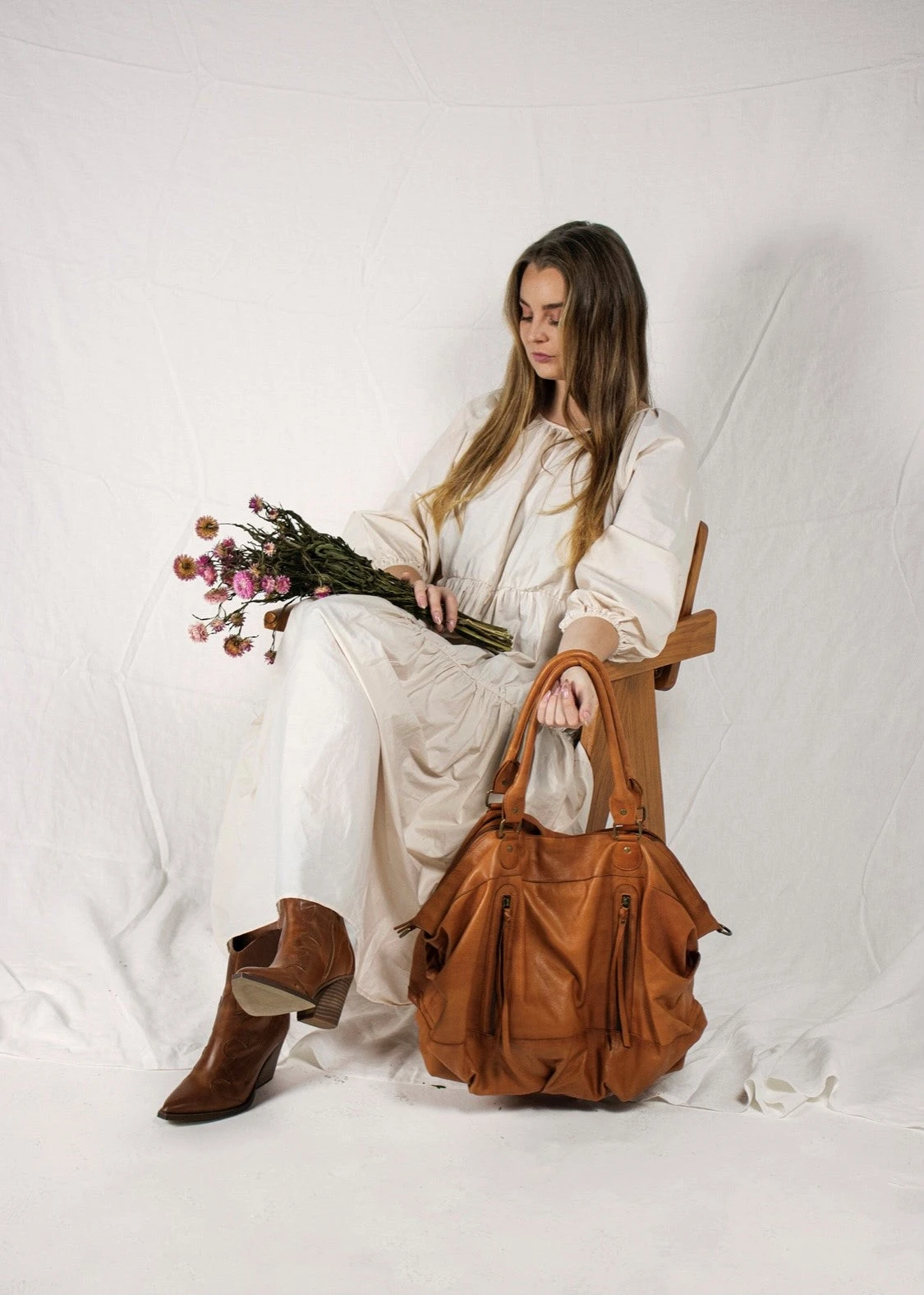 Re:Designed Pammi Konjakinruskea Iso Nahkalaukku 2 Re:Designed Pammi Konjakinruskea Iso Nahkalaukku - Image 2