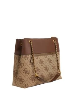 Guess Berta Käsilaukku Ruskea Logokuviollinen -Laukkuni ruskea logokuviollinen laukku guess berta