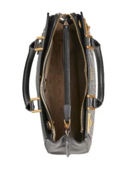 Guess Katey Iso Käsilaukku Musta/multi -Laukkuni tilava musta katey satchel guess ruudullinen valkoinen