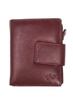 Pieni Naisten Nahkalompakko Viininpunainen RFID -Laukkuni virgon nahkainen naisten lompakko viininpunainen